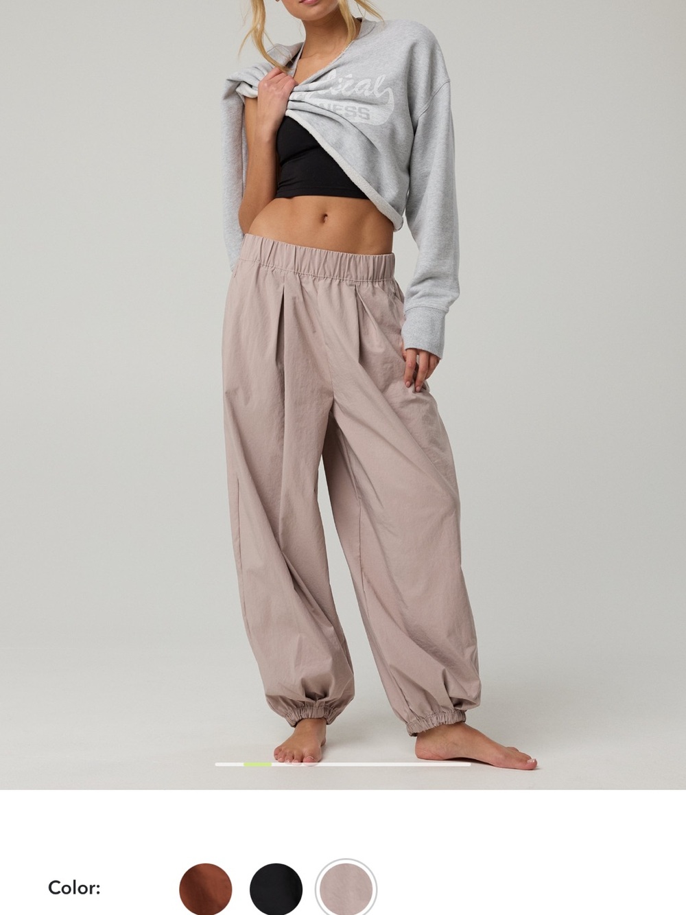 Relaxed Elastic-Waist Joggers in Dusty Mauve